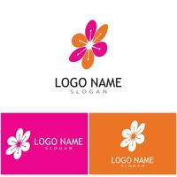 Beauty plumeria icon flowers design illustration Template vector