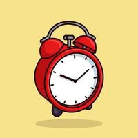 Red Alarm Clock Object concept Cartoon Icon Vector