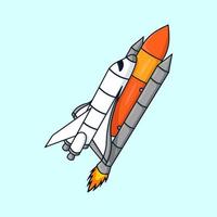Space shuttle cartoon illustration vector