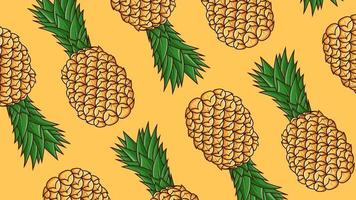 Pineapple Background Pattern Vector Isolated