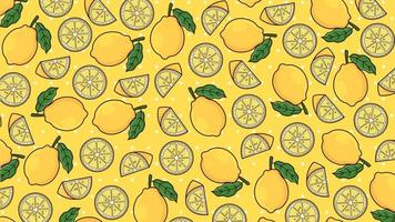 Lemon Background Pattern Vector Isolated