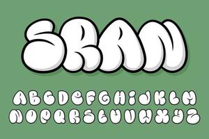 alfabeto simple burbuja graffity texto vector letras