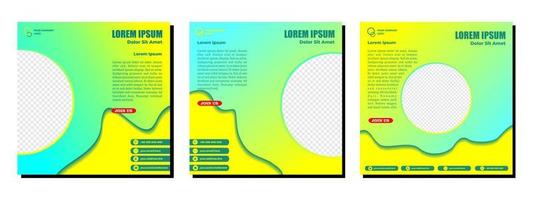 Social media posts template modern design, for digital marketing online. vector