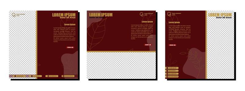 Social media posts template modern design, for digital marketing online.