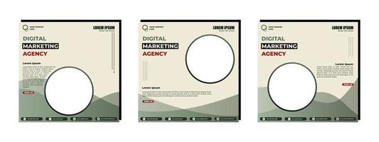 Social media posts template modern design, for digital marketing online. vector