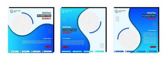 Social media posts template modern design, for digital marketing online vector