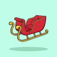 santa claus sleigh cartoon illustration vector