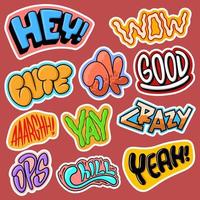 Sticker set Expression Cartoon Vector