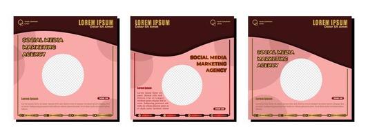 Social media posts template modern design, for digital marketing online. vector