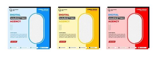 diseño moderno de plantillas de publicaciones en redes sociales, para marketing digital en línea. vector