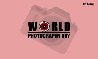 world photography day, perfect design with lens, vector illustration and text.