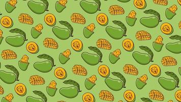 Mango Background Pattern Vector Isolated