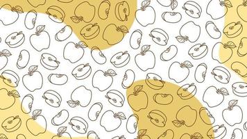 Apple Line art doodle Background Memphis Pattern Vector