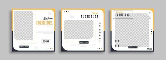 furniture sosial media post template vector