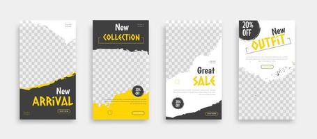 travel sosial media post story  template bundle vector