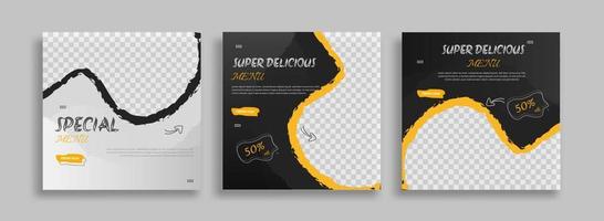 food menu sosial media post template vector