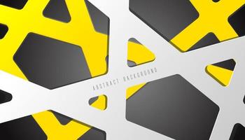 abstract geometric background template with yellow and black colour vector