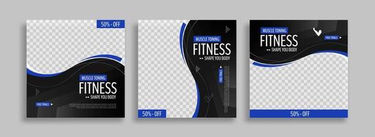 fitness sosial media post template vector