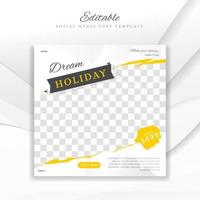 travel sosial media post template vector