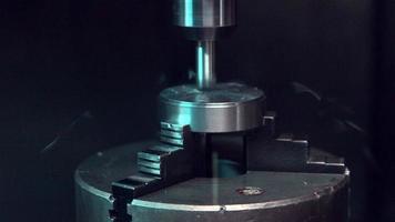 Cnc iron drill. Automatic iron drilling process. video