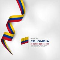 feliz día de la independencia de colombia 20 de julio celebración ilustración de diseño vectorial. plantilla para poster, pancarta, publicidad, tarjeta de felicitación o elemento de diseño de impresión vector