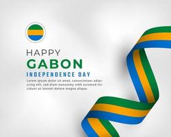 Happy Gabon Independence Day August 17th Celebration Vector Design Illustration. Template for Poster, Banner, Advertising, Greeting Card or Print Design Element