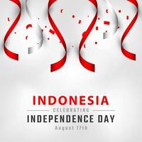 feliz día de la independencia de indonesia 17 de agosto celebración vector diseño ilustración. plantilla para poster, pancarta, publicidad, tarjeta de felicitación o elemento de diseño de impresión