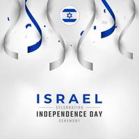 feliz celebración del día de la independencia de israel ilustración de diseño vectorial. plantilla para poster, pancarta, publicidad, tarjeta de felicitación o elemento de diseño de impresión vector