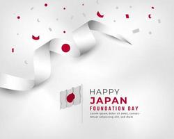 Happy Japan National Foundation day February 11th Celebration Vector Design Illustration. Template for Poster, Banner, Advertising, Greeting Card or Print Design Element