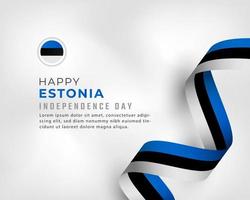 feliz día de la independencia de estonia 24 de febrero celebración ilustración de diseño vectorial. plantilla para poster, pancarta, publicidad, tarjeta de felicitación o elemento de diseño de impresión vector