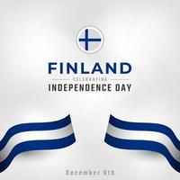 feliz día de la independencia de finlandia 6 de diciembre celebración vector diseño ilustración. plantilla para poster, pancarta, publicidad, tarjeta de felicitación o elemento de diseño de impresión