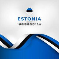 feliz día de la independencia de estonia 24 de febrero celebración ilustración de diseño vectorial. plantilla para poster, pancarta, publicidad, tarjeta de felicitación o elemento de diseño de impresión vector