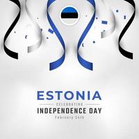 feliz día de la independencia de estonia 24 de febrero celebración ilustración de diseño vectorial. plantilla para poster, pancarta, publicidad, tarjeta de felicitación o elemento de diseño de impresión vector