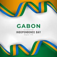 Happy Gabon Independence Day August 17th Celebration Vector Design Illustration. Template for Poster, Banner, Advertising, Greeting Card or Print Design Element