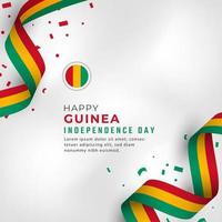 feliz celebración del día de la independencia de guinea ilustración de diseño vectorial. plantilla para poster, pancarta, publicidad, tarjeta de felicitación o elemento de diseño de impresión vector