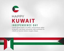 feliz día de la independencia de kuwait 25 de febrero celebración vector diseño ilustración. plantilla para poster, pancarta, publicidad, tarjeta de felicitación o elemento de diseño de impresión