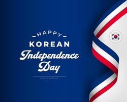 Happy South Korea Independence Day August 15th Celebration Vector Design Illustration. Template for Poster, Banner, Advertising, Greeting Card or Print Design Element