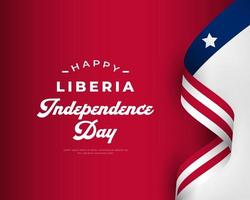 feliz día de la independencia de liberia 26 de julio celebración vector diseño ilustración. plantilla para poster, pancarta, publicidad, tarjeta de felicitación o elemento de diseño de impresión