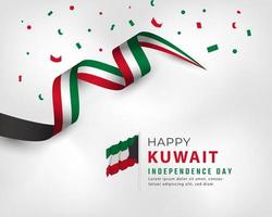 Happy Kuwait Independence Day February 25th Celebration Vector Design Illustration. Template for Poster, Banner, Advertising, Greeting Card or Print Design Element