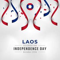 feliz día de la independencia de laos 22 de octubre ilustración de diseño vectorial de celebración. plantilla para poster, pancarta, publicidad, tarjeta de felicitación o elemento de diseño de impresión vector