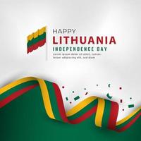 Happy Lithuania Independence Day March 11th Celebration Vector Design Illustration. Template for Poster, Banner, Advertising, Greeting Card or Print Design Element