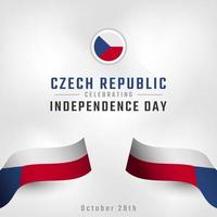 Happy Czech Republic Independence Day October 28th Celebration Vector Design Illustration. Template for Poster, Banner, Advertising, Greeting Card or Print Design Element