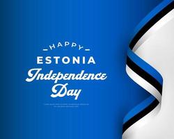 feliz día de la independencia de estonia 24 de febrero celebración ilustración de diseño vectorial. plantilla para poster, pancarta, publicidad, tarjeta de felicitación o elemento de diseño de impresión vector