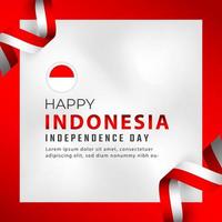 Happy Indonesia Independence Day 17 August Celebration Vector Design Illustration. Template for Poster, Banner, Advertising, Greeting Card or Print Design Element