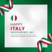 Happy Italy Independence Day Celebration Vector Design Illustration. Template for Independence Day Poster Design Element