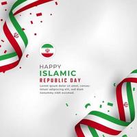 feliz día de la república islámica de irán 1 de abril celebración ilustración de diseño vectorial. plantilla para poster, pancarta, publicidad, tarjeta de felicitación o elemento de diseño de impresión vector