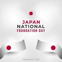 feliz día de la fundación nacional de japón 11 de febrero celebración ilustración de diseño vectorial. plantilla para poster, pancarta, publicidad, tarjeta de felicitación o elemento de diseño de impresión vector