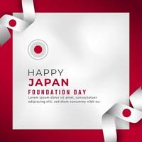 Happy Japan National Foundation day February 11th Celebration Vector Design Illustration. Template for Poster, Banner, Advertising, Greeting Card or Print Design Element