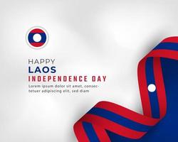 Happy Laos Independence Day October 22 th Celebration Vector Design Illustration. Template for Poster, Banner, Advertising, Greeting Card or Print Design Element