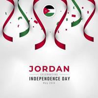 feliz día de la independencia de jordania 25 de mayo celebración ilustración de diseño vectorial. plantilla para poster, pancarta, publicidad, tarjeta de felicitación o elemento de diseño de impresión vector